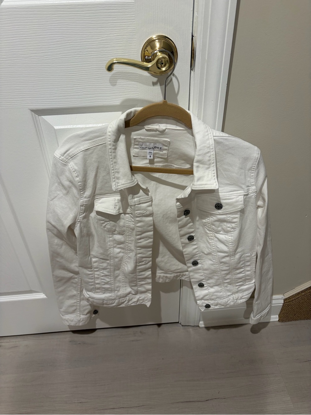 LOFT White Cropped Denim Jacket